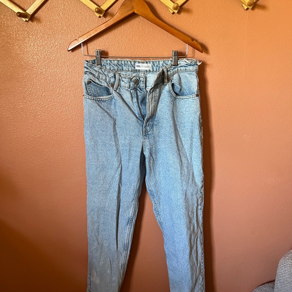 Zara Sky Blue Denim Pants